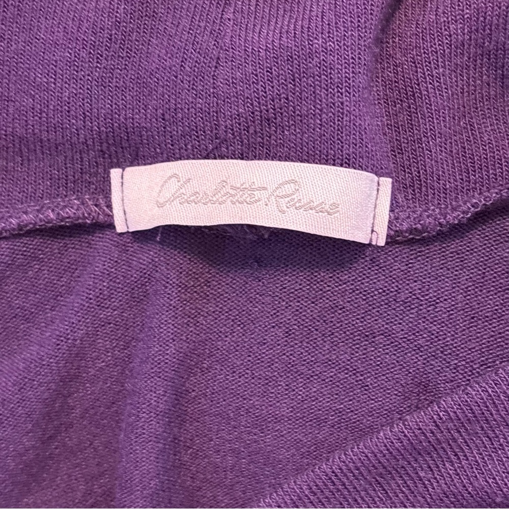 Charlotte Russe Purple Cowl Neck Stretch Top Size L - Picture 8 of 8